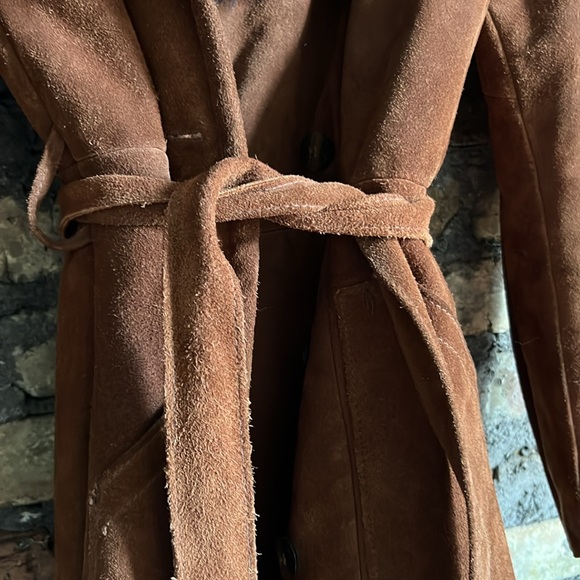 70s Suede Look And Faux Fur Penny Lane Coat By Nalla